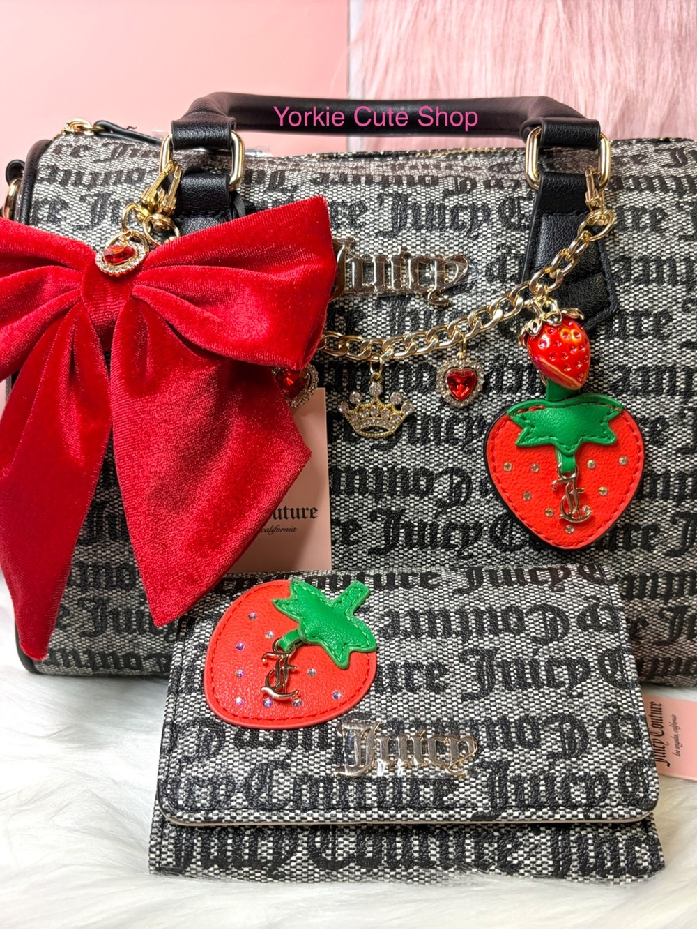 🍓NWT Juicy Couture Freshly Picked Satchel, Wallet and Accessories Set🍓